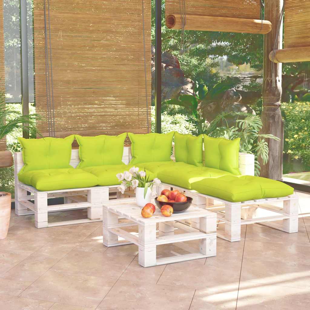 Set Salotto Giardino su Pallet Cuscini 6 pz in Legno di Pino