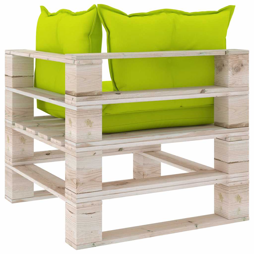 Set Salotto Giardino su Pallet Cuscini 6 pz in Legno di Pino