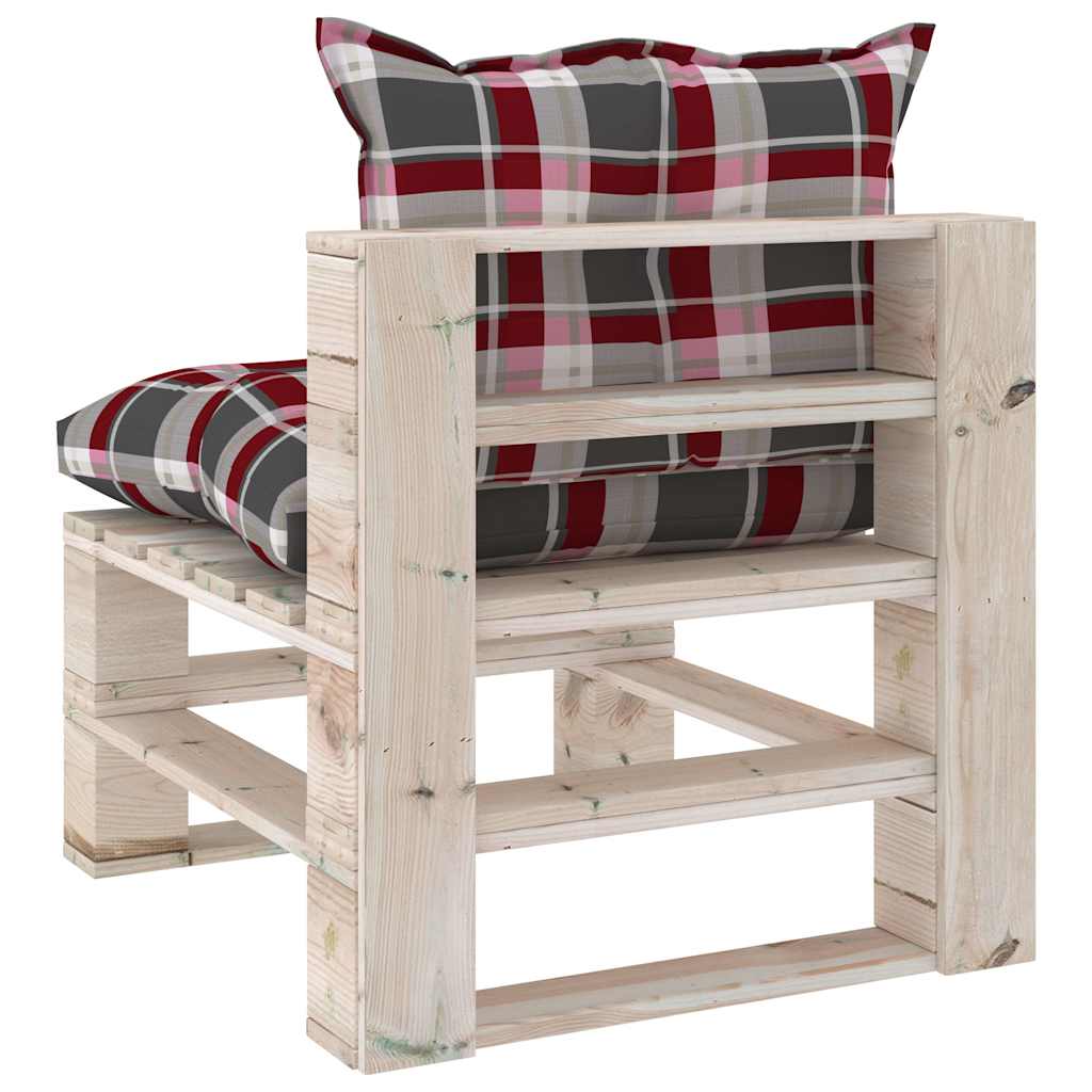 Set Salotto Giardino su Pallet Cuscini 6 pz in Legno di Pino