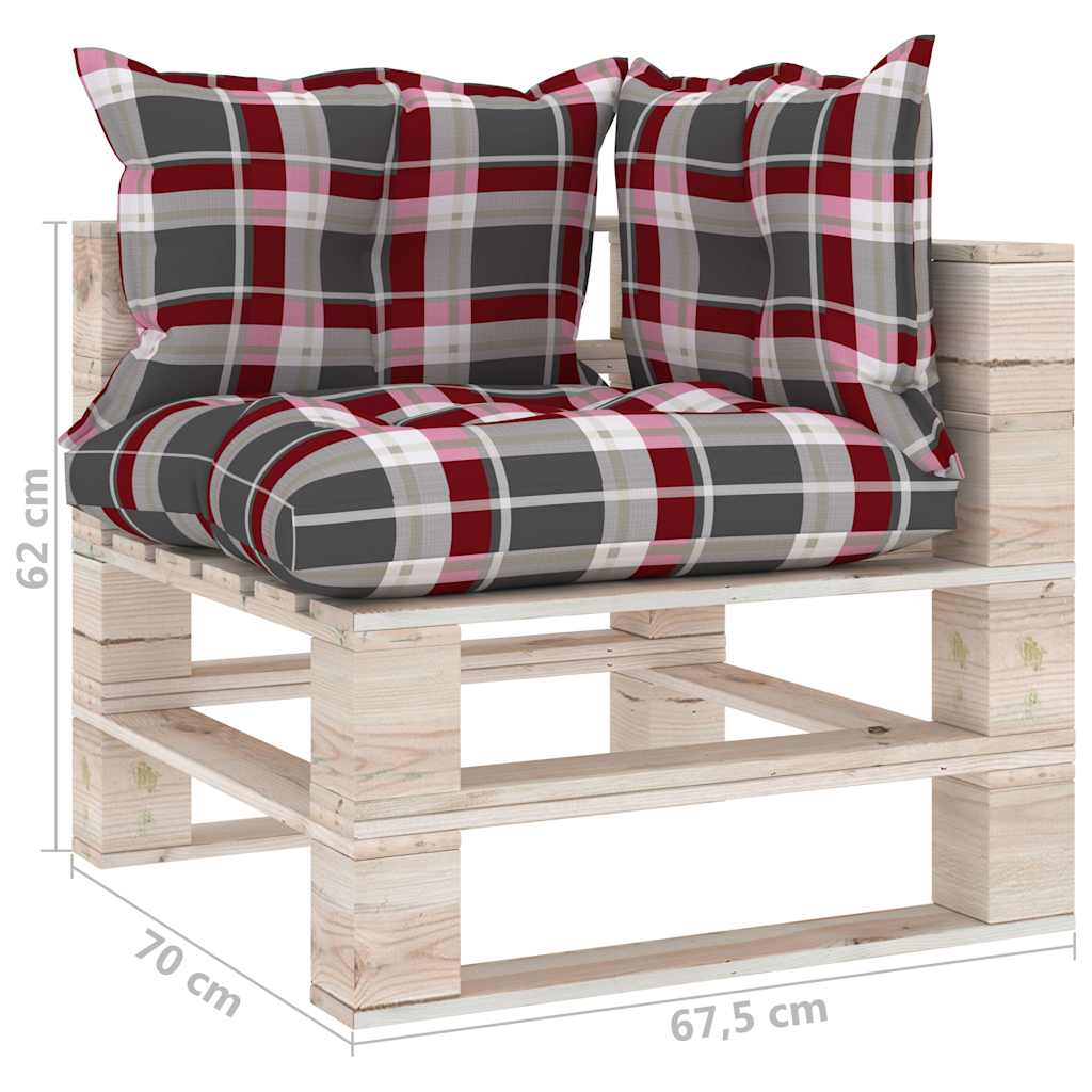 Set Salotto Giardino su Pallet Cuscini 6 pz in Legno di Pino