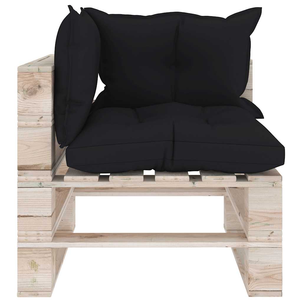 Set Divani da Giardino Pallet 5 pz con Cuscini in Legno di Pino
