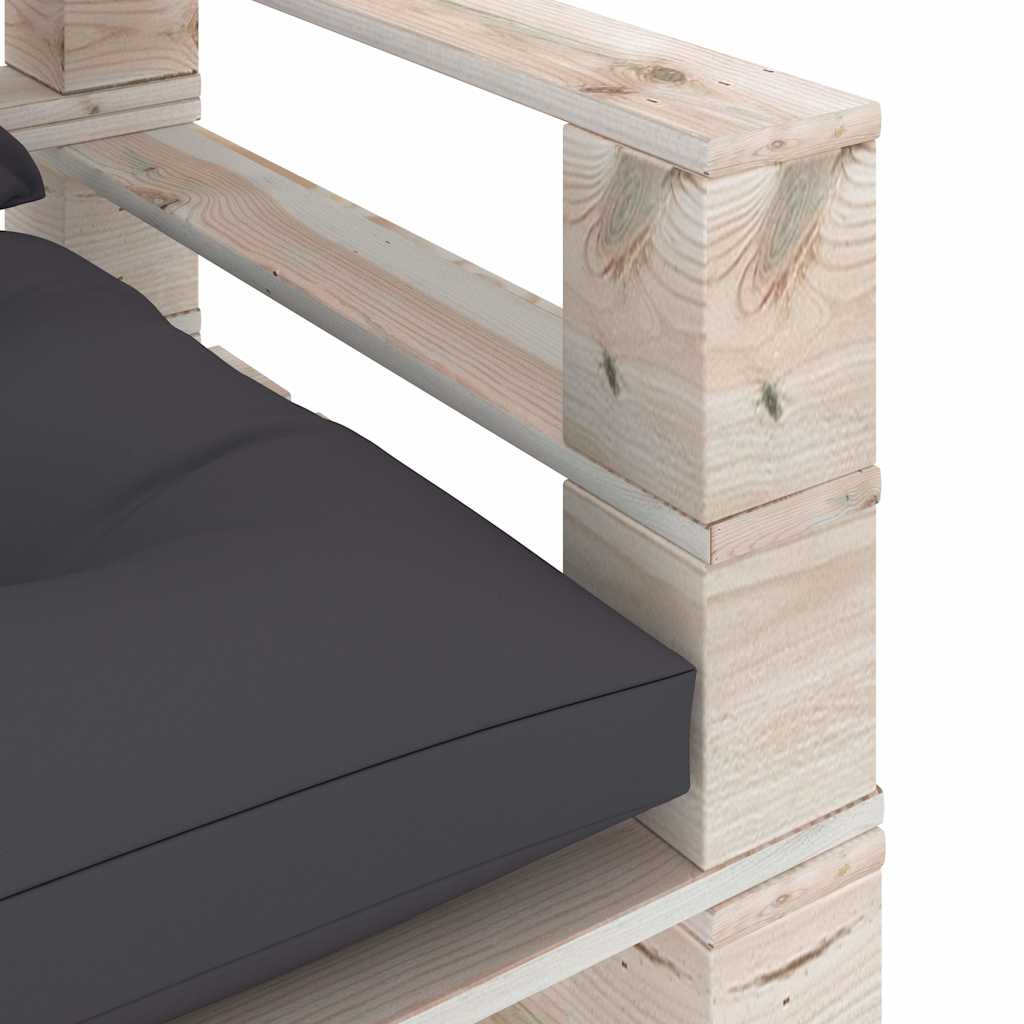 Set Divani da Giardino Pallet 5 pz con Cuscini in Legno di Pino