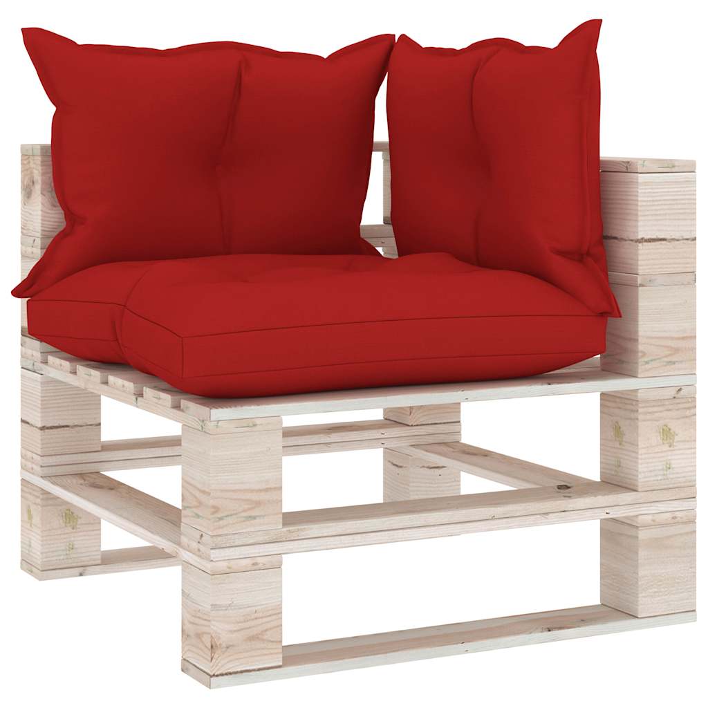 Set Divani da Giardino Pallet 5 pz con Cuscini in Legno di Pino