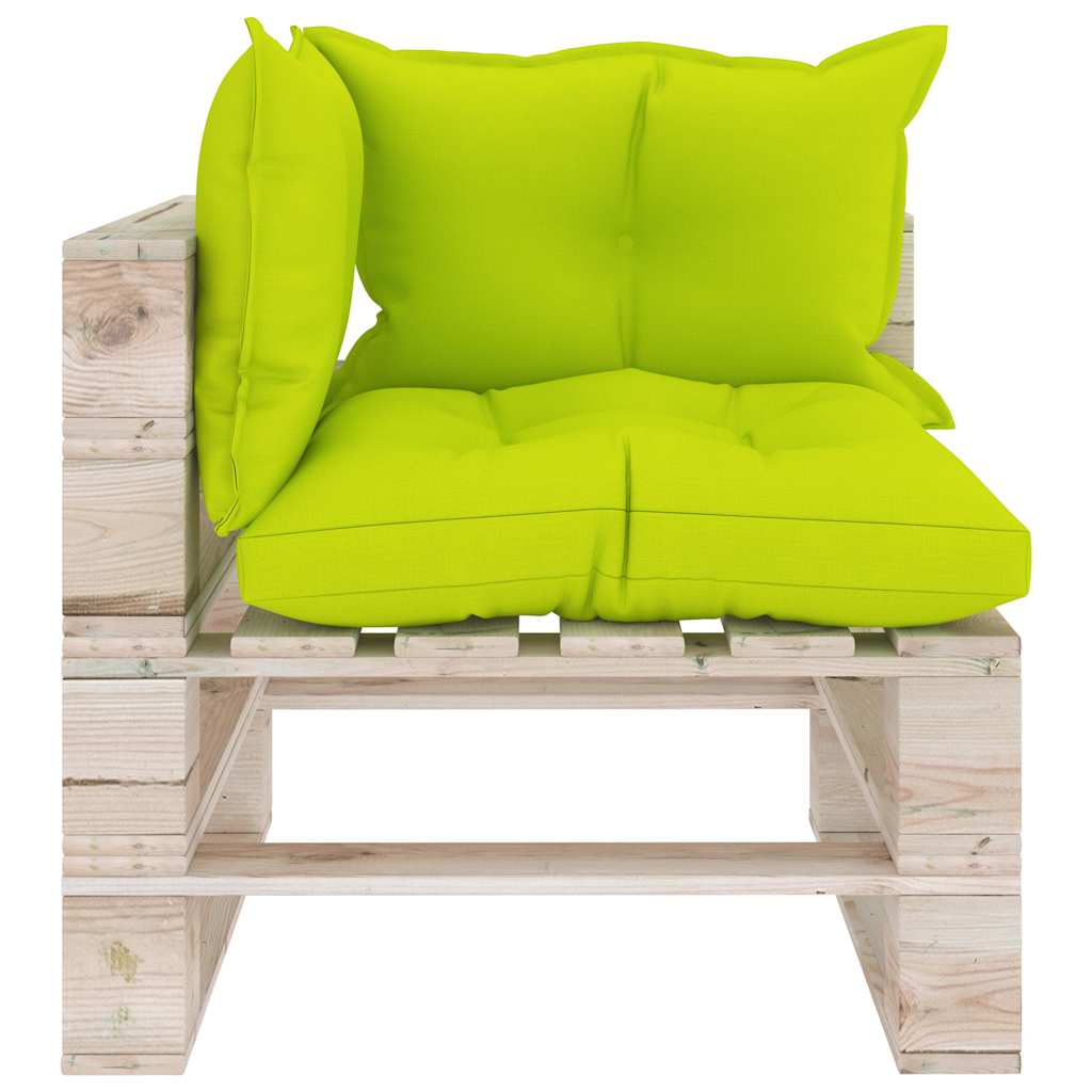 Set Divani da Giardino Pallet 5 pz con Cuscini in Legno di Pino