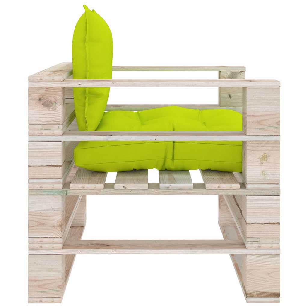 Set Divani da Giardino Pallet 5 pz con Cuscini in Legno di Pino