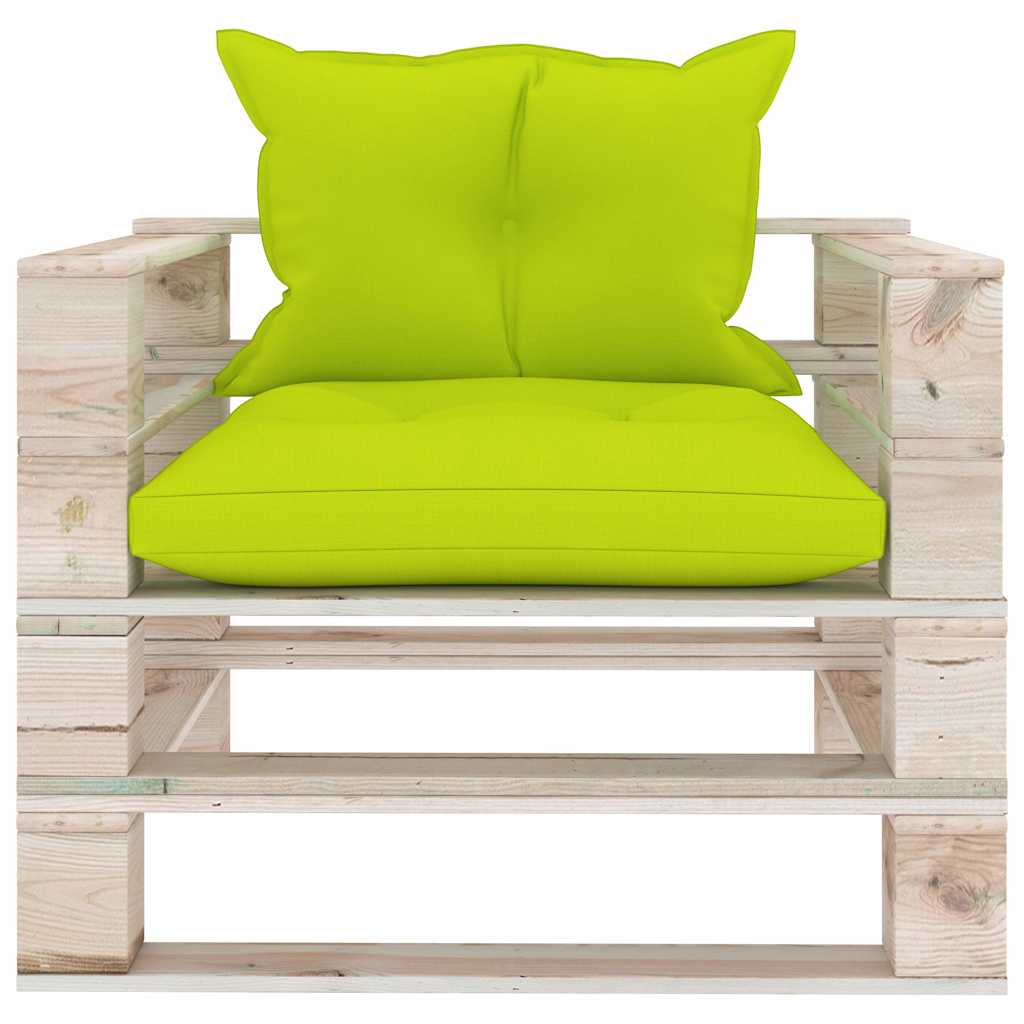 Set Divani da Giardino Pallet 5 pz con Cuscini in Legno di Pino