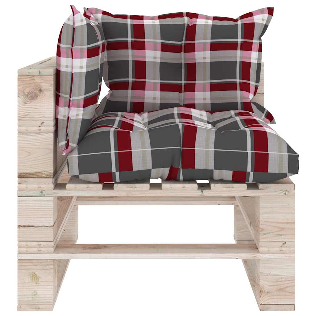 Set Divani da Giardino Pallet 5 pz con Cuscini in Legno di Pino
