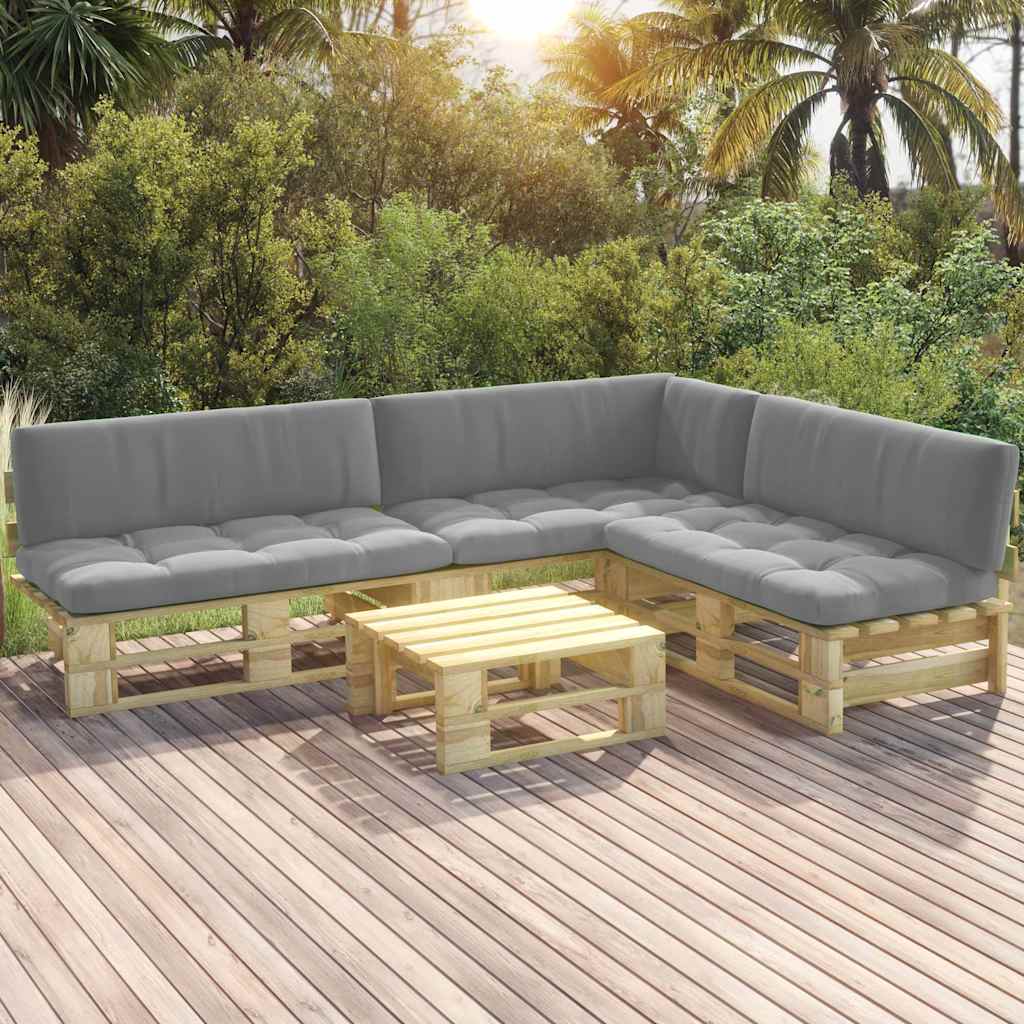 Set Divani in Pallet con Cuscini 4 pz in Pino Impregnato Verde