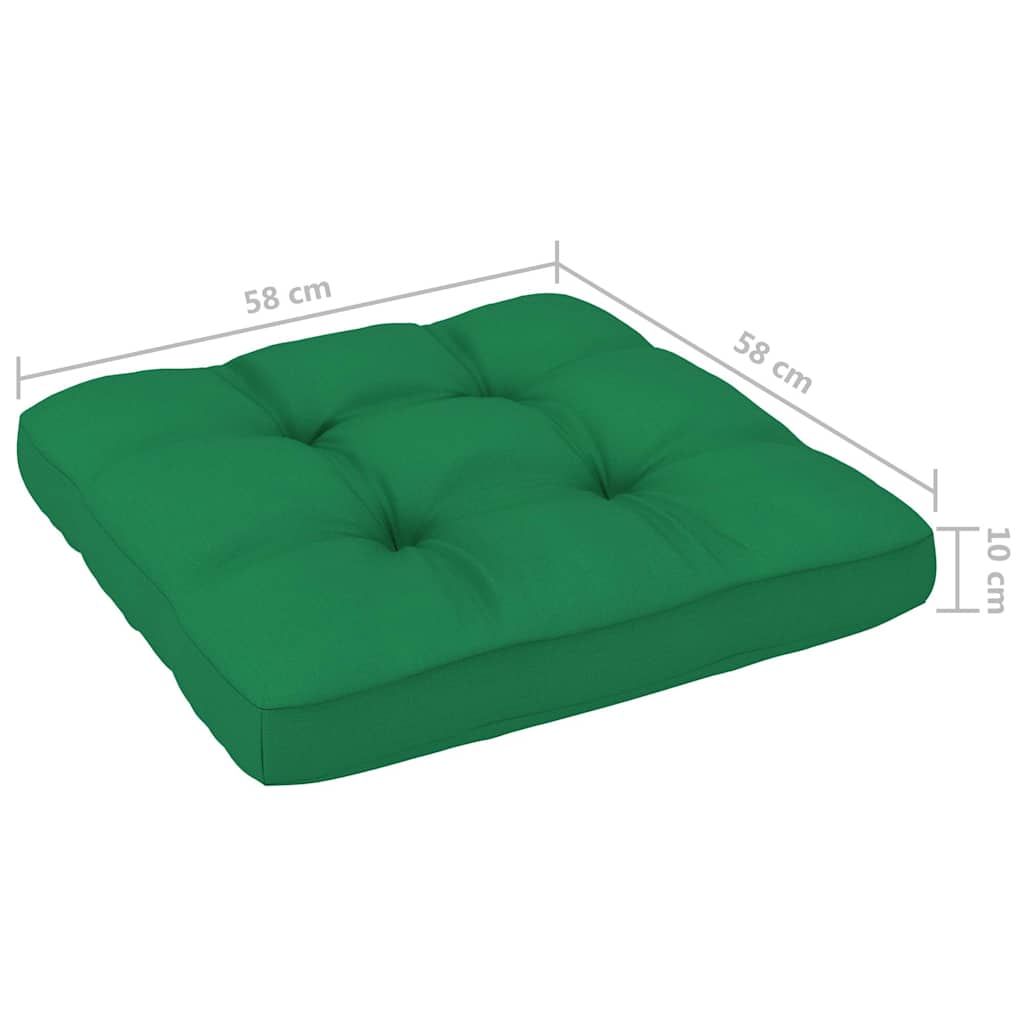 Set Divani in Pallet con Cuscini 4 pz in Pino Impregnato Verde