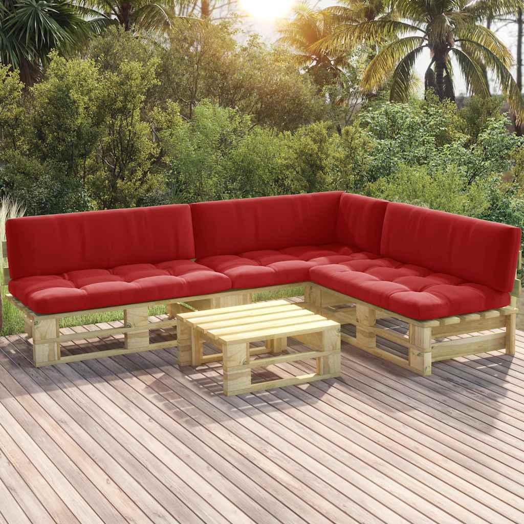 Set Divani in Pallet con Cuscini 4 pz in Pino Impregnato Verde