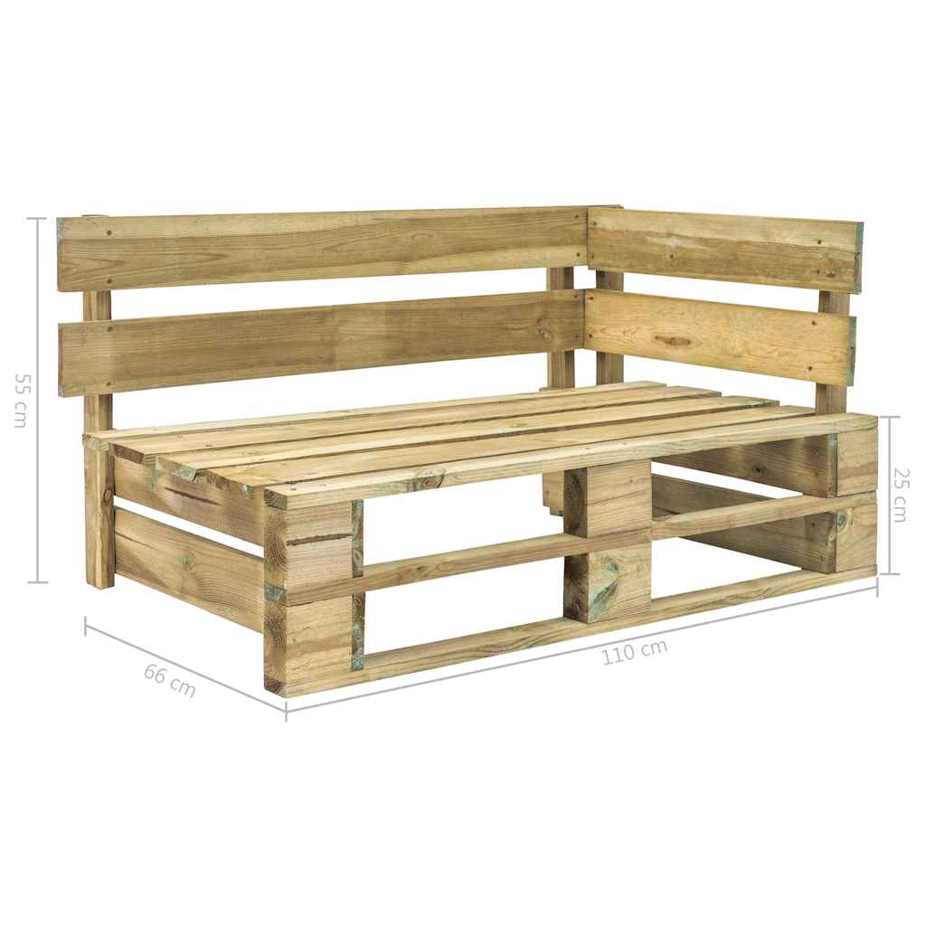 Set Divani in Pallet con Cuscini 4 pz in Pino Impregnato Verde