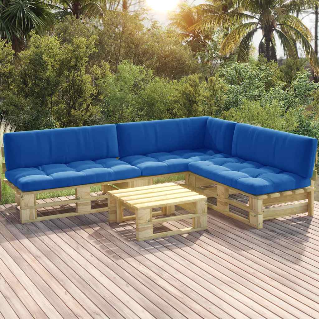 Set Divani in Pallet con Cuscini 4 pz in Pino Impregnato Verde