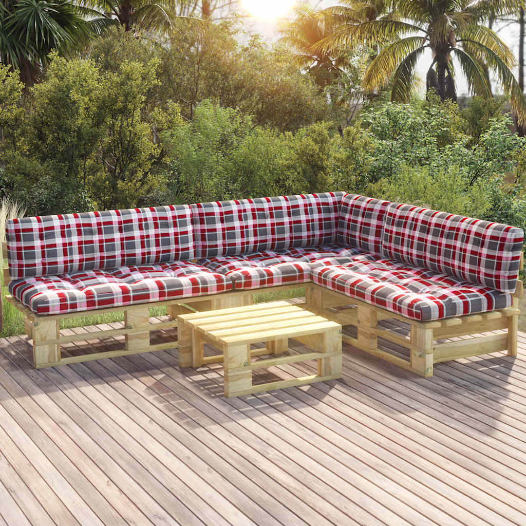 Set Divani in Pallet con Cuscini 4 pz in Pino Impregnato Verde