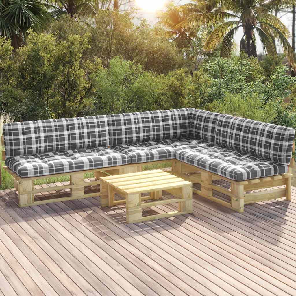 Set Divani in Pallet con Cuscini 4 pz in Pino Impregnato Verde