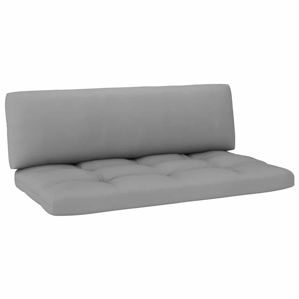 Set Divani in Pallet con Cuscini 4 pz in Pino Impregnato Grigio