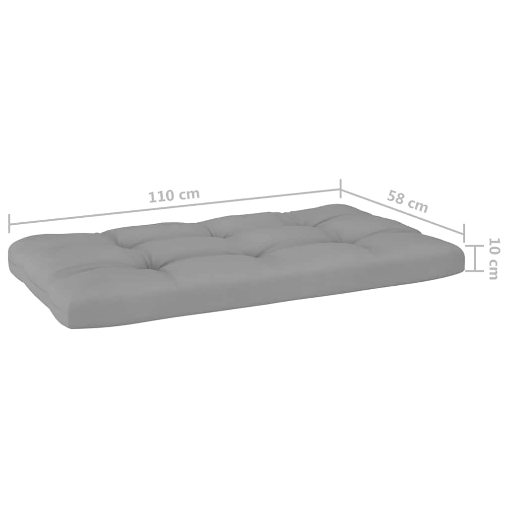 Set Divani in Pallet con Cuscini 4 pz in Pino Impregnato Grigio