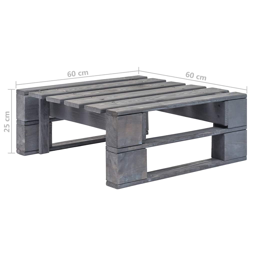 Set Divani in Pallet con Cuscini 4 pz in Pino Impregnato Grigio
