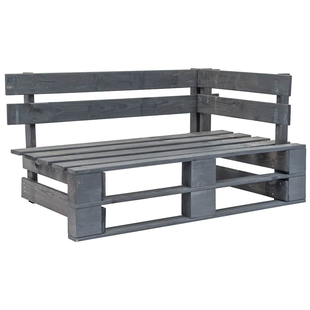 Set Divani in Pallet con Cuscini 4 pz in Pino Impregnato Grigio