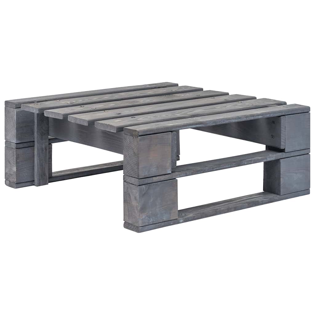 Set Divani in Pallet con Cuscini 4 pz in Pino Impregnato Grigio