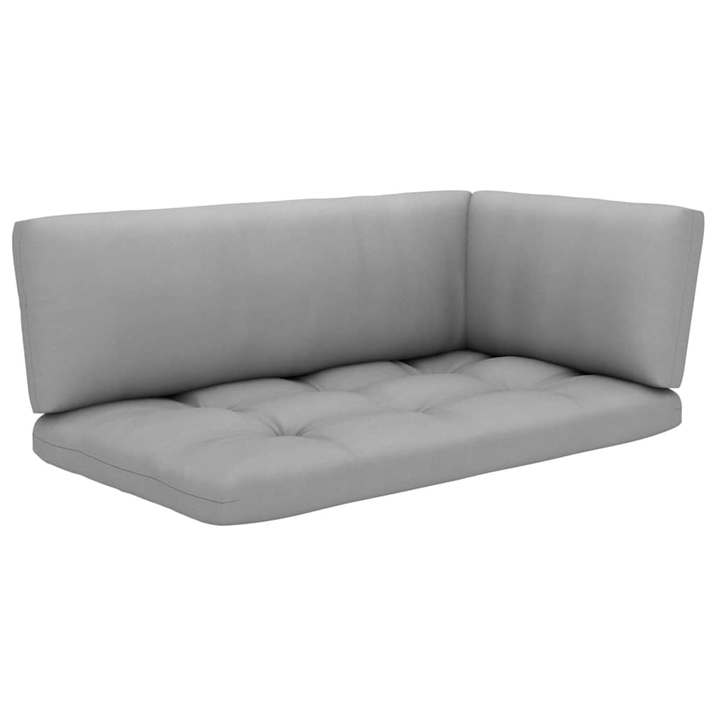Set Divani in Pallet con Cuscini 4 pz in Pino Impregnato Bianco