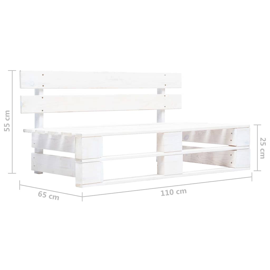 Set Divani in Pallet con Cuscini 4 pz in Pino Impregnato Bianco