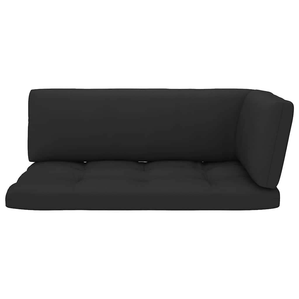 Set Divani in Pallet con Cuscini 4 pz in Pino Impregnato Nero