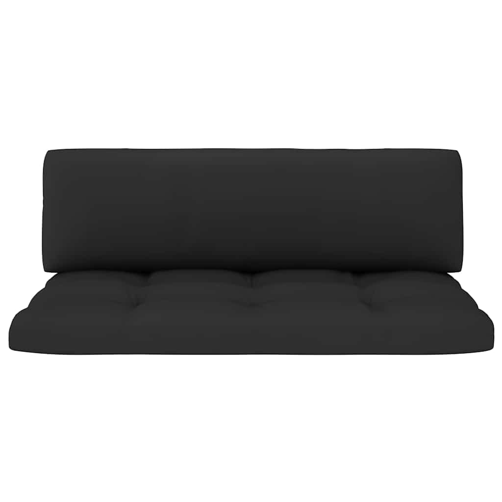 Set Divani in Pallet con Cuscini 4 pz in Pino Impregnato Nero