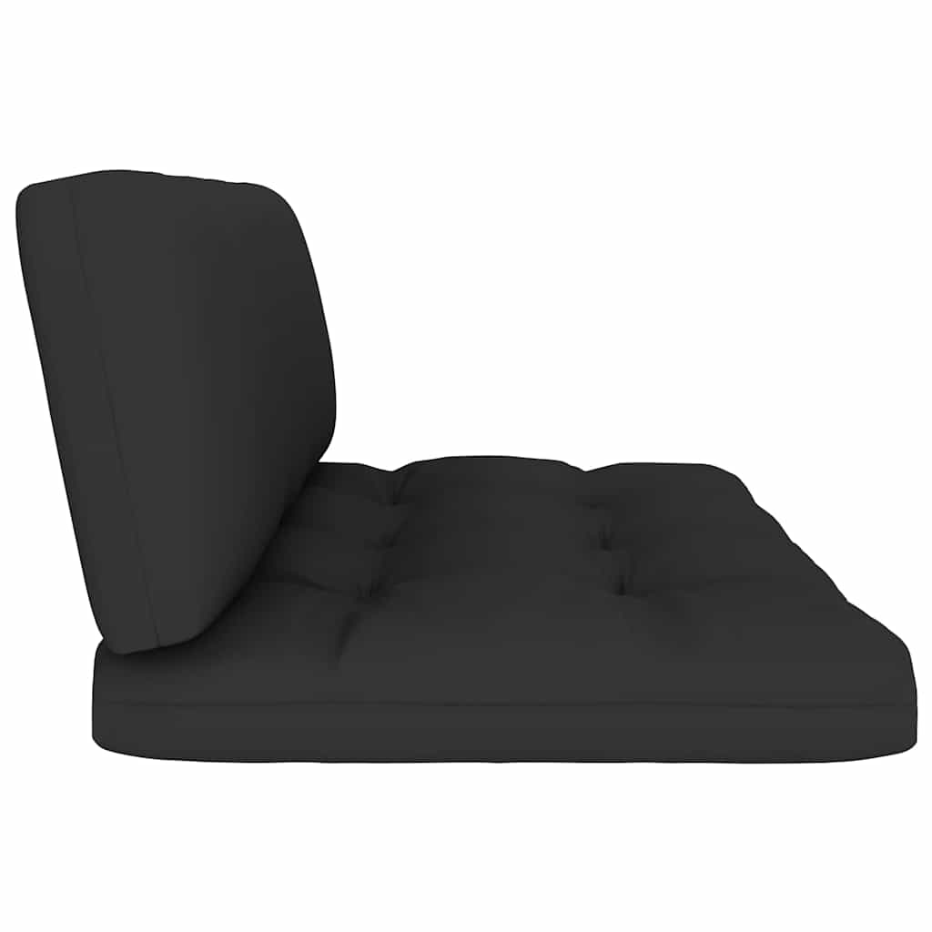 Set Divani in Pallet con Cuscini 4 pz in Pino Impregnato Nero