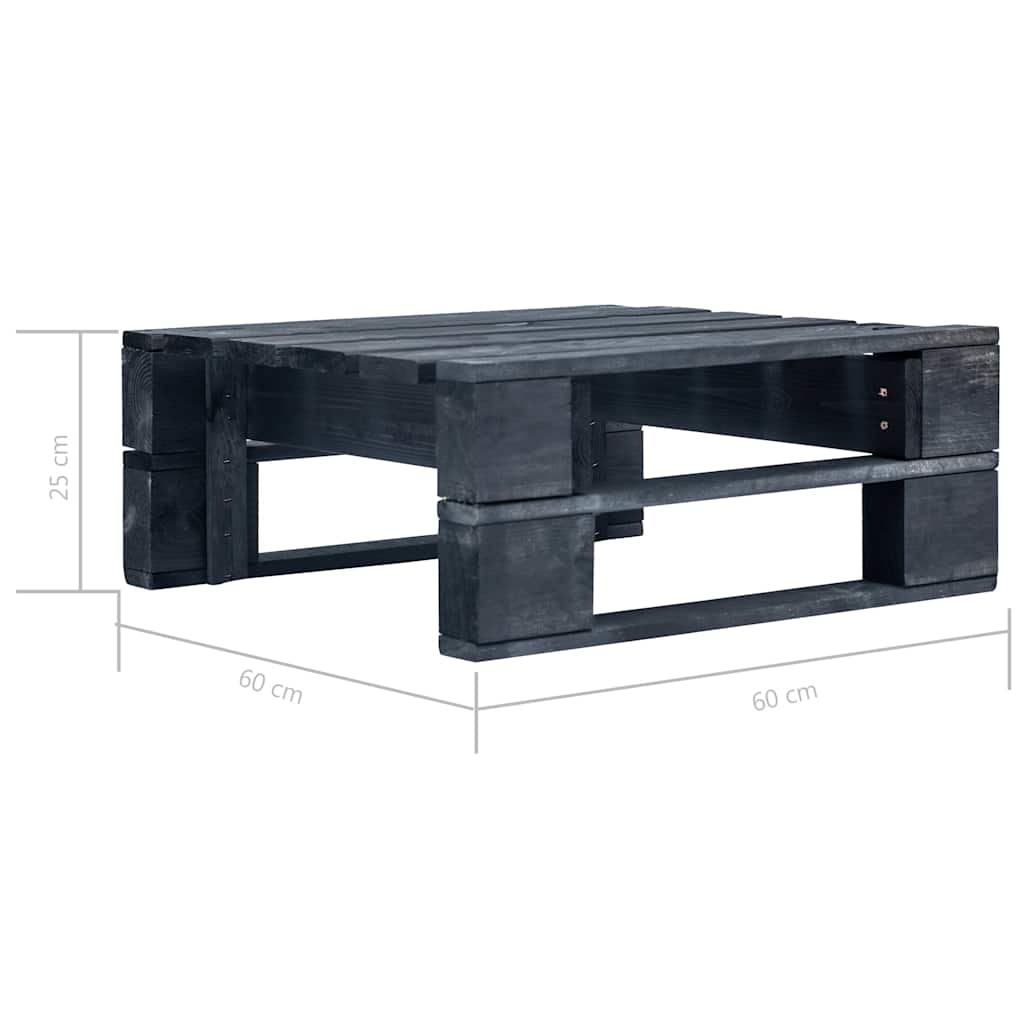Set Divani in Pallet con Cuscini 4 pz in Pino Impregnato Nero