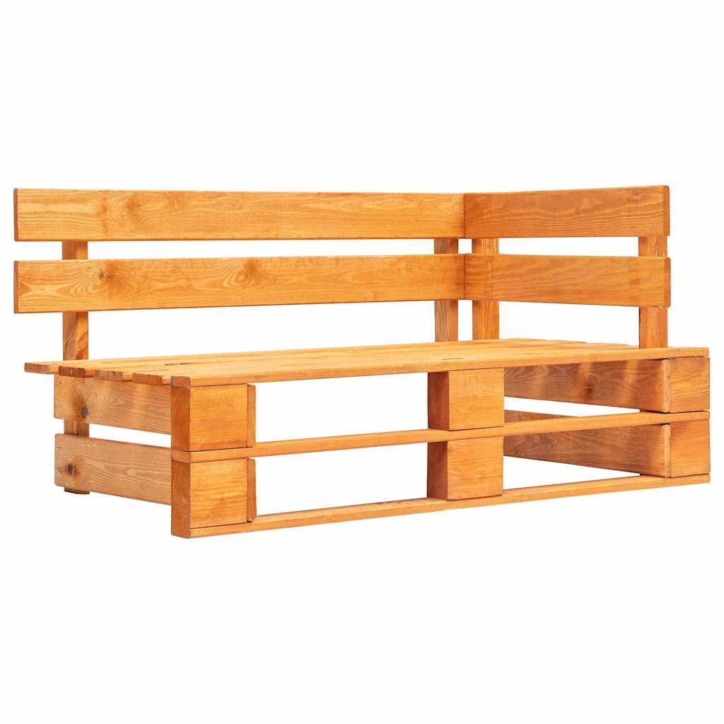 Set Salotto Pallet 4 pz Marrone Ambra Legno di Pino Impregnato