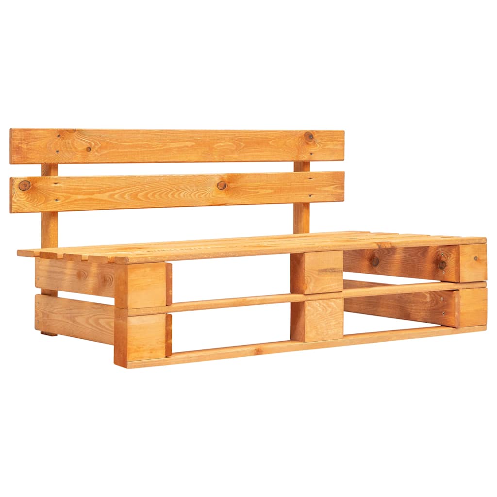 Set Salotto Pallet 4 pz Marrone Ambra Legno di Pino Impregnato