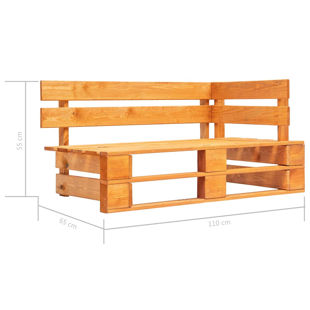 Set Salotto Pallet 4 pz Marrone Ambra Legno di Pino Impregnato