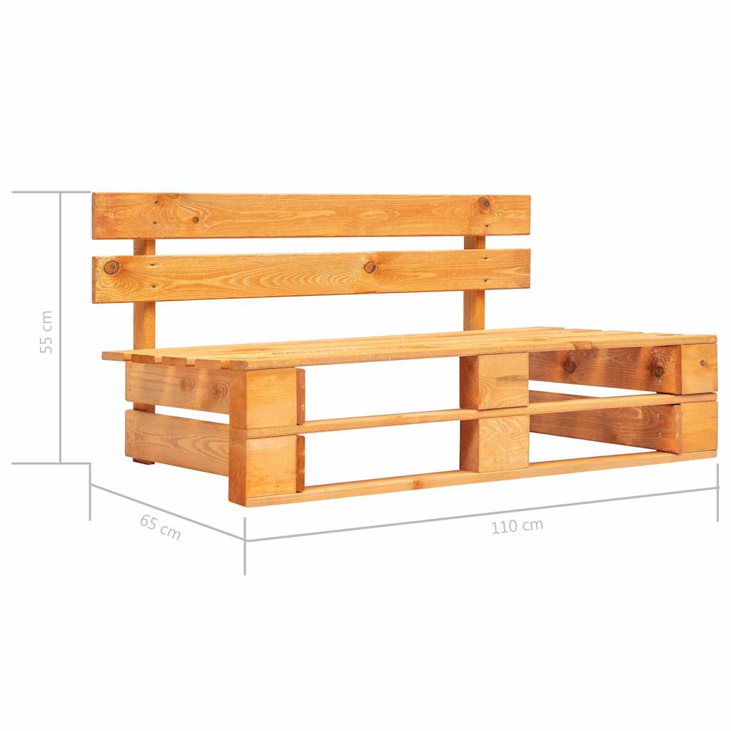 Set Divani in Pallet con Cuscini 4 pz in Pino Impregnato Ambra