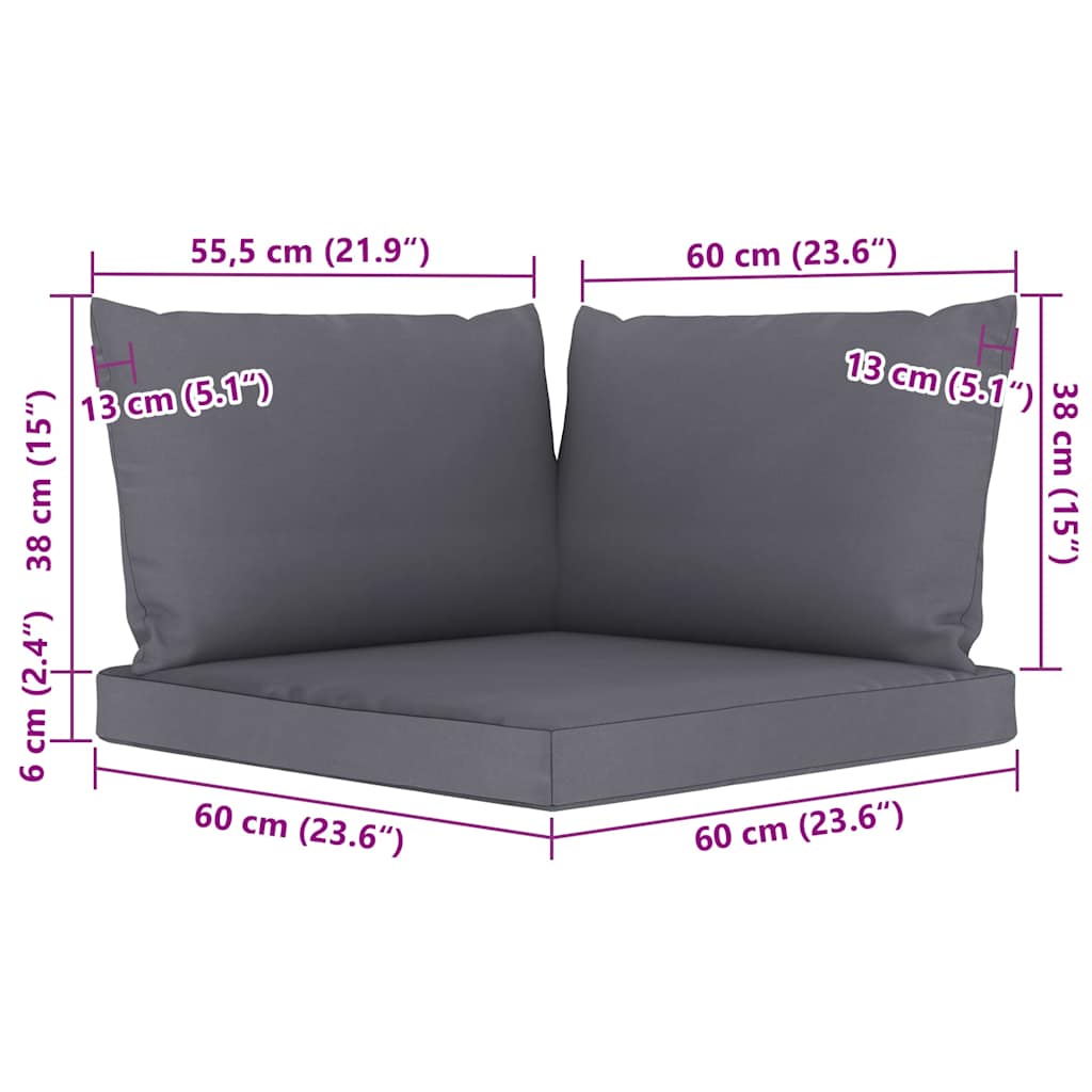 Set Salotto da Giardino 6 pz con Cuscini Antracite