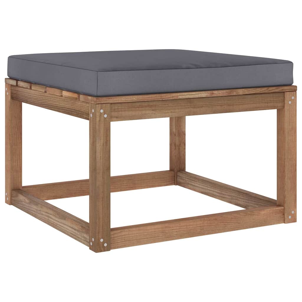 Set Salotto Giardino Pallet con Cuscini 7 pz in Pino Impregnato