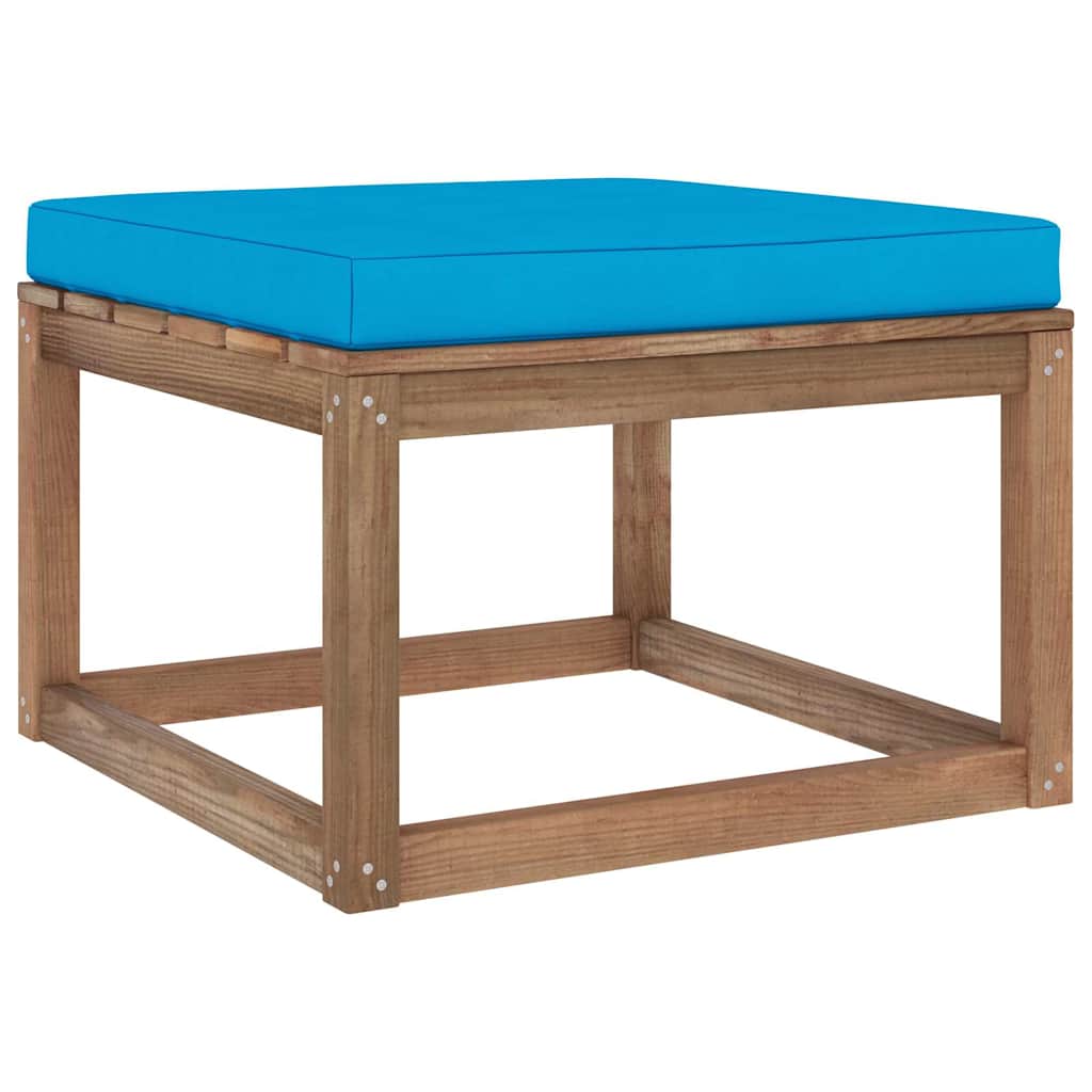 Set Salotto Giardino Pallet con Cuscini 7 pz in Pino Impregnato