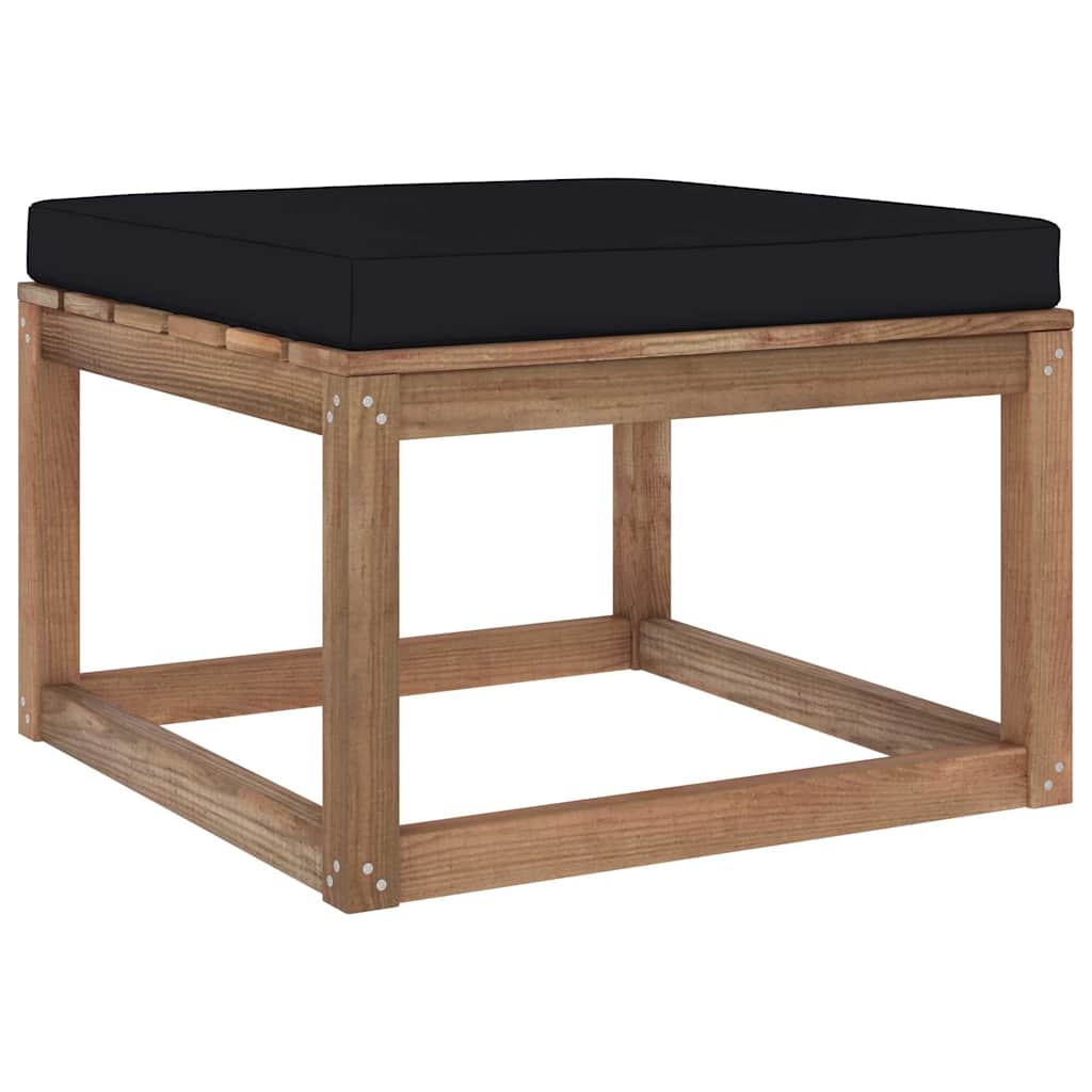 Set Salotto Giardino Pallet con Cuscini 7 pz in Pino Impregnato
