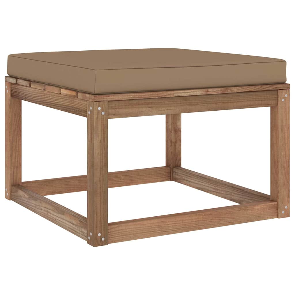 Set Salotto Giardino Pallet con Cuscini 7 pz in Pino Impregnato