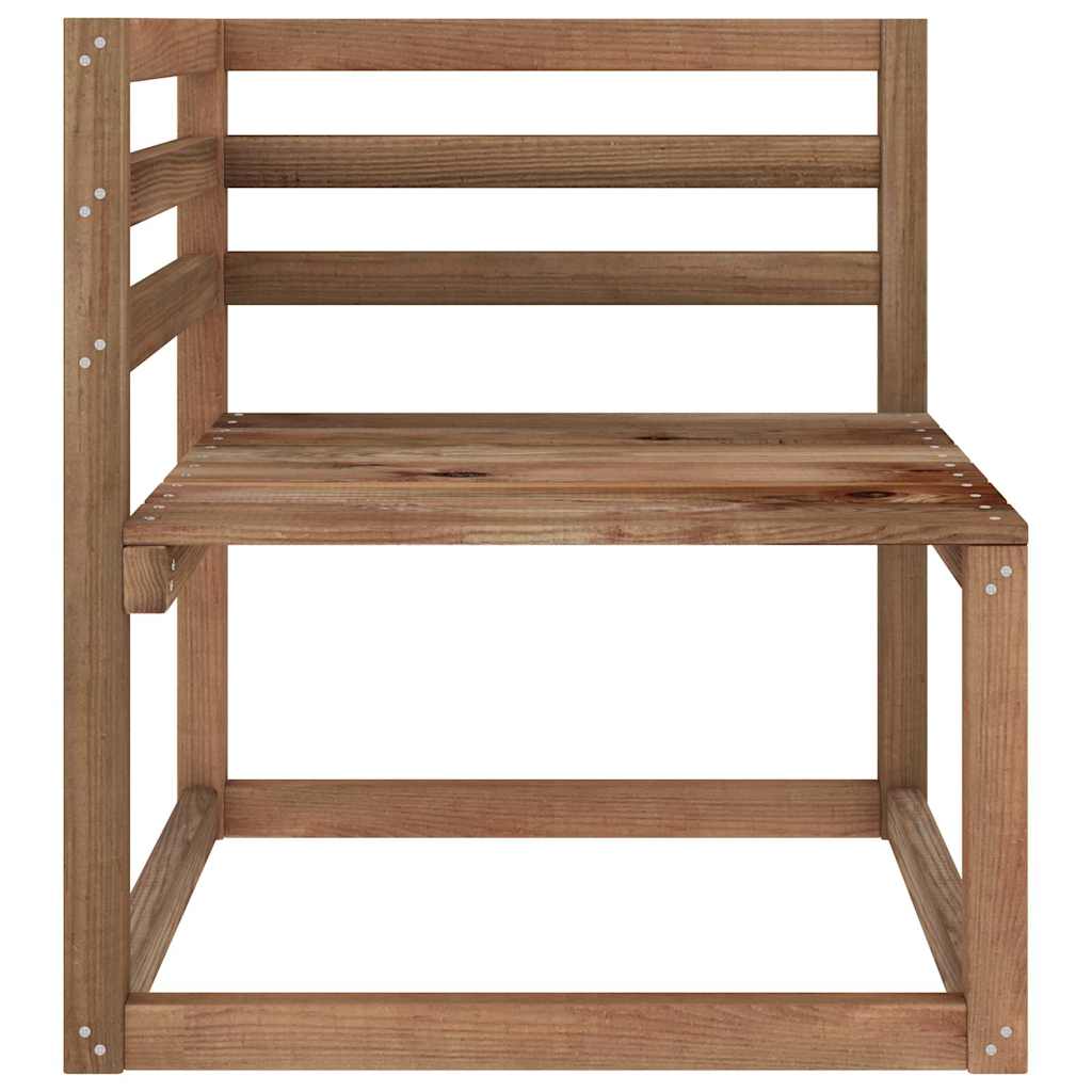 Set Salotto da Giardino 11 pz Legno di Pino Impregnato Marrone