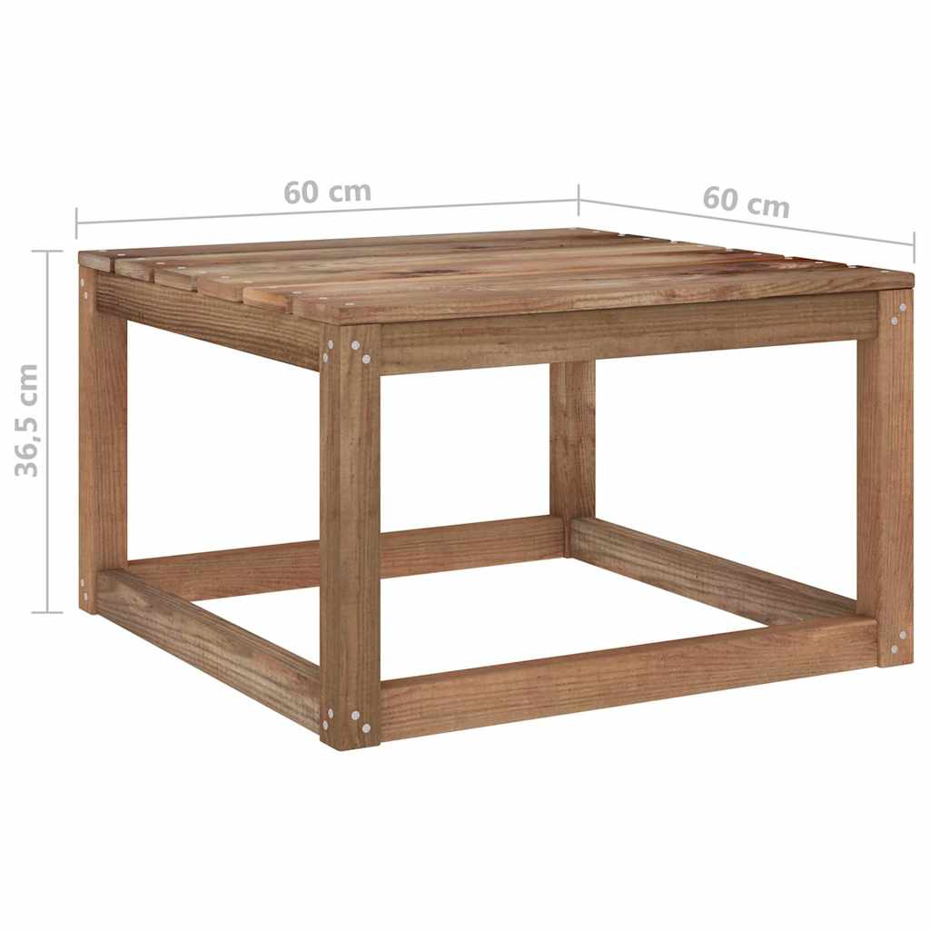 Set Salotto da Giardino 11 pz Legno di Pino Impregnato Marrone