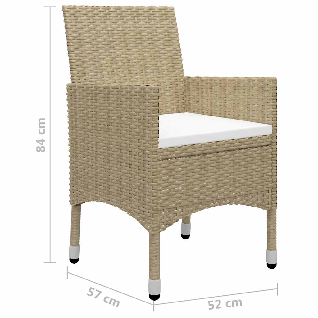 Set Mobili da Pranzo per Giardino 5 pz Beige