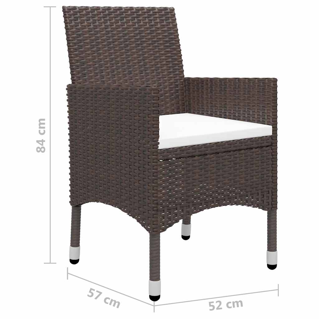 Set Mobili da Pranzo per Giardino 5 pz Marrone