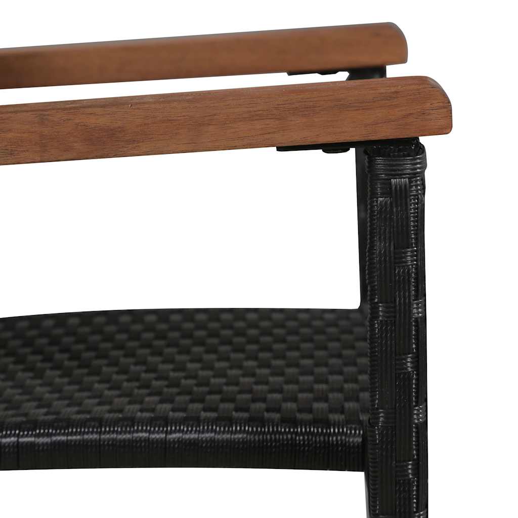 Set Mobili da Pranzo per Giardino 5 pz Nero