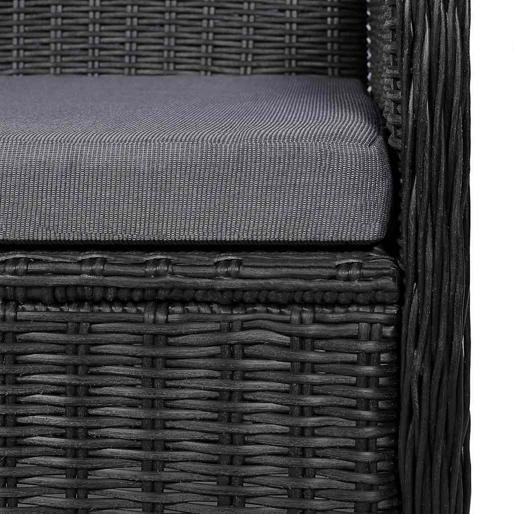 Set Mobili da Pranzo per Giardino 3 pz Nero