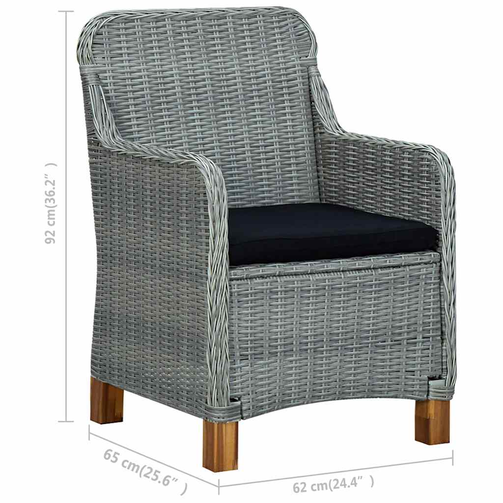 Set Mobili da Pranzo per Giardino 3 pz Grigio Chiaro