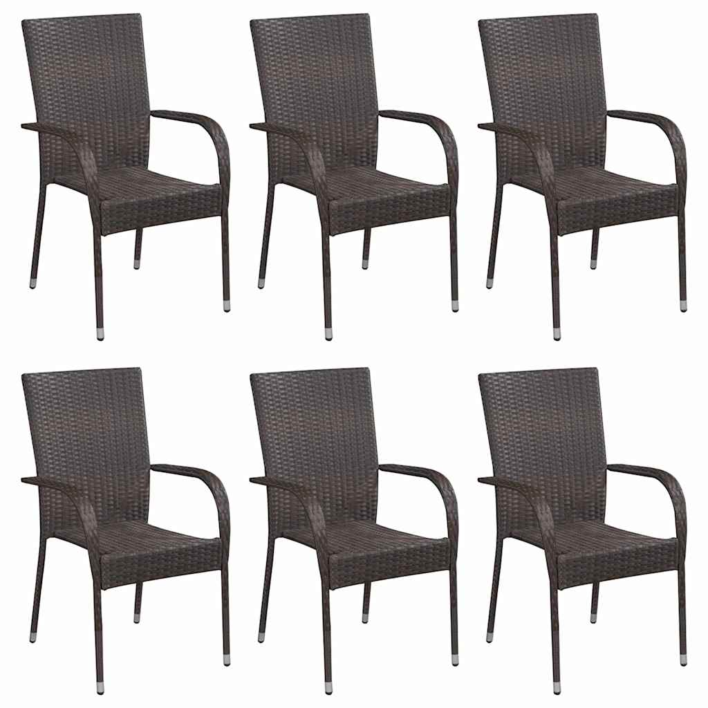 Set Mobili da Pranzo per Giardino 7 pz Marrone