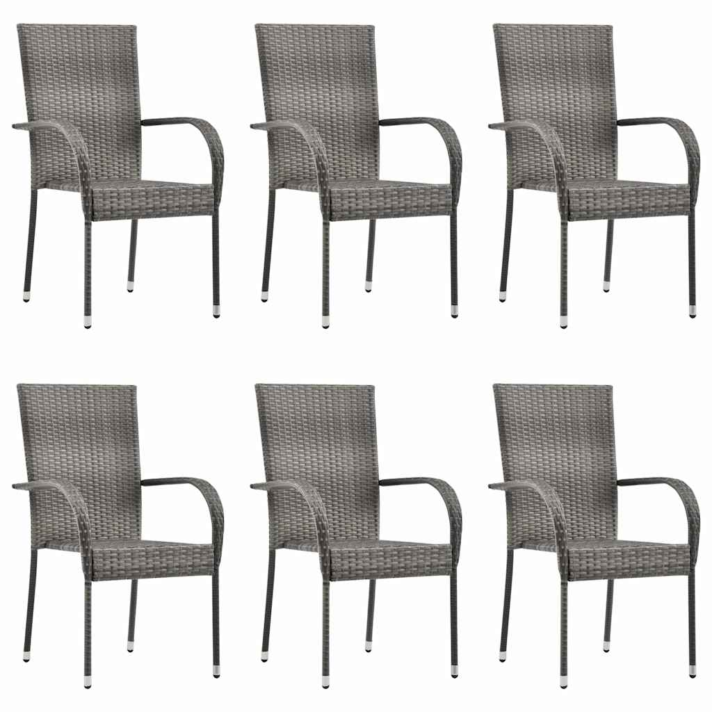 Set Mobili da Pranzo per Giardino 7 pz Grigio