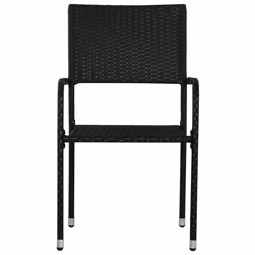 Set Mobili da Pranzo per Giardino 7 pz Nero