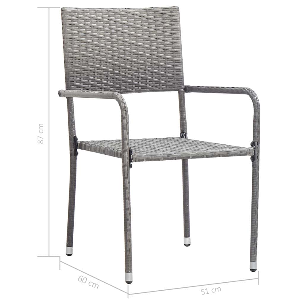 Set Mobili da Pranzo per Giardino 7 pz Grigio