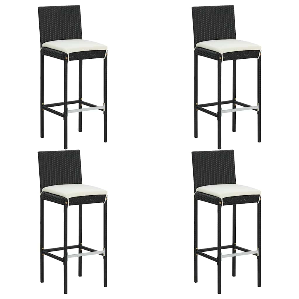 Set da Bar da Giardino 5 pz con Cuscini Nero